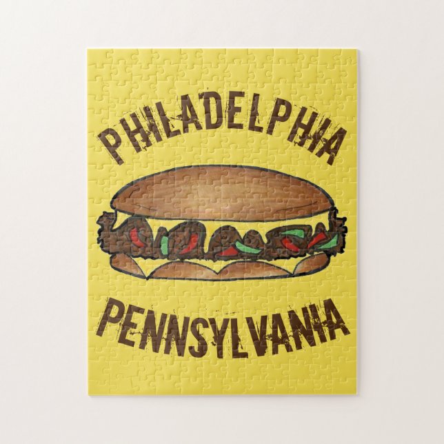 Philadelphia PA Pennsylvania Philly Cheese Steak Puzzle (Vertikal)