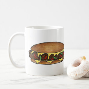 Philadelphia PA Philly Cheese Steak Sandwich Food Tasse