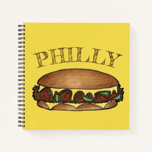 Philadelphia PA Philly Cheesesteak Steak Sandwich Notizbuch