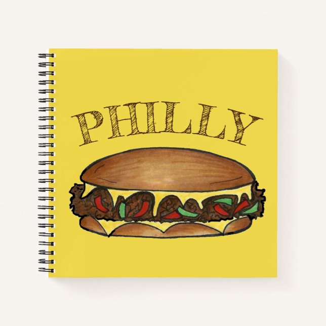 Philadelphia PA Philly Cheesesteak Steak Sandwich Notizbuch (Vorderseite)