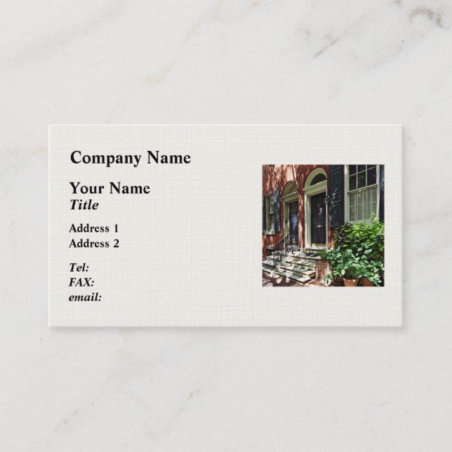 Philadelphia PA - Street in Society Hill Visitenkarte (Vorderseite)