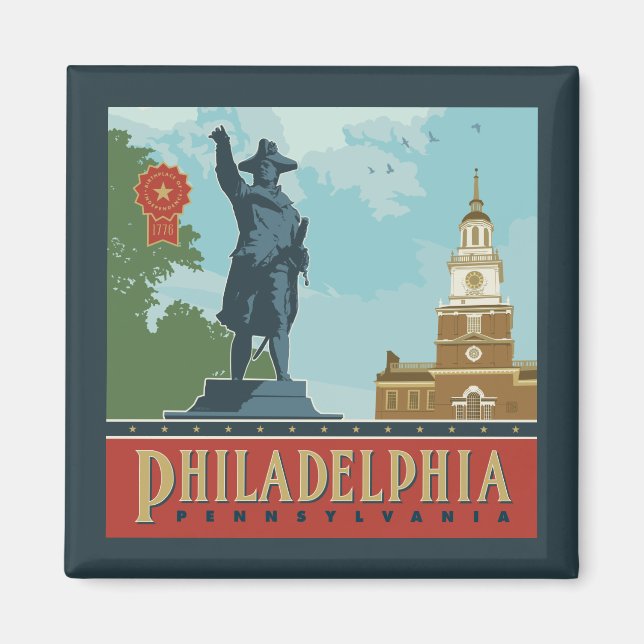Philadelphia, PA | Unabhängigkeitshalle Magnet (Vorne)