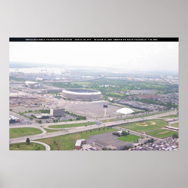 Philadelphia PA Veterans Stadion Luft View Poster (Vorne)