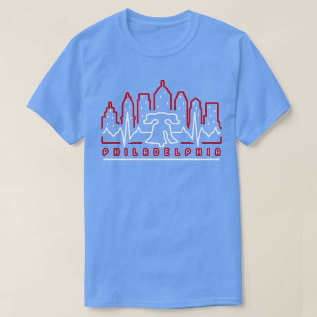 Philadelphia Patriotic EKG Heartbeat Philly Fan Fa T-Shirt (Design vorne)