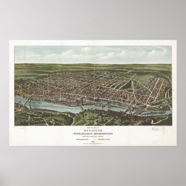 Philadelphia Penn. 1907 Antike Panoramakarte Poster (Vorne)