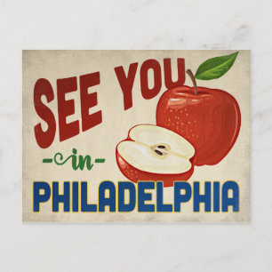 Philadelphia Pennsylvania Apfel - Vintage Reise Postkarte