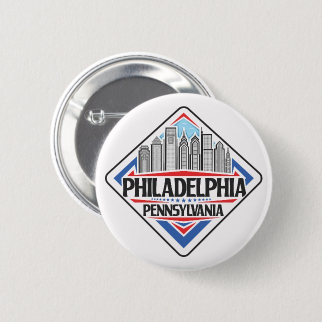 Philadelphia Pennsylvania Button (Vorne & Hinten)