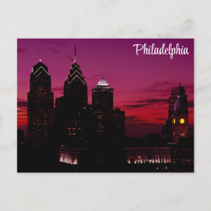 Philadelphia Pennsylvania City Skyline bei Sunset Postkarte