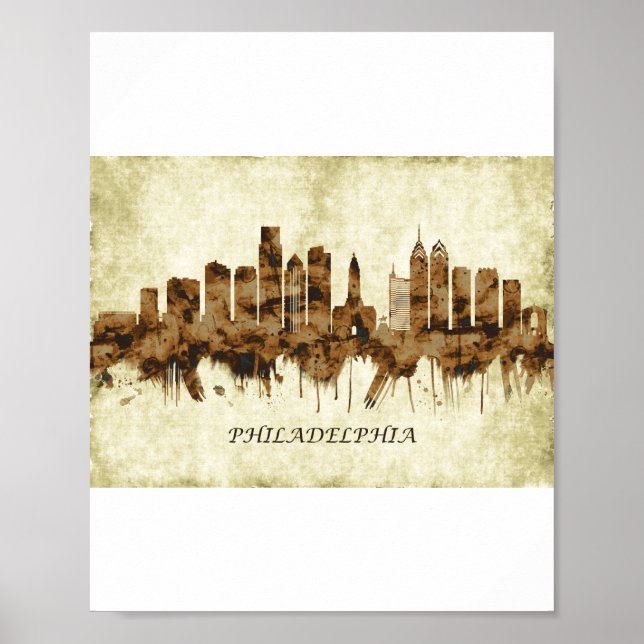 Philadelphia Pennsylvania Cityscape Poster (Vorne)
