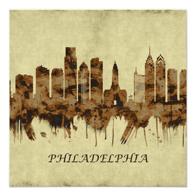 Philadelphia Pennsylvania Cityscape Poster (Vorderseite)