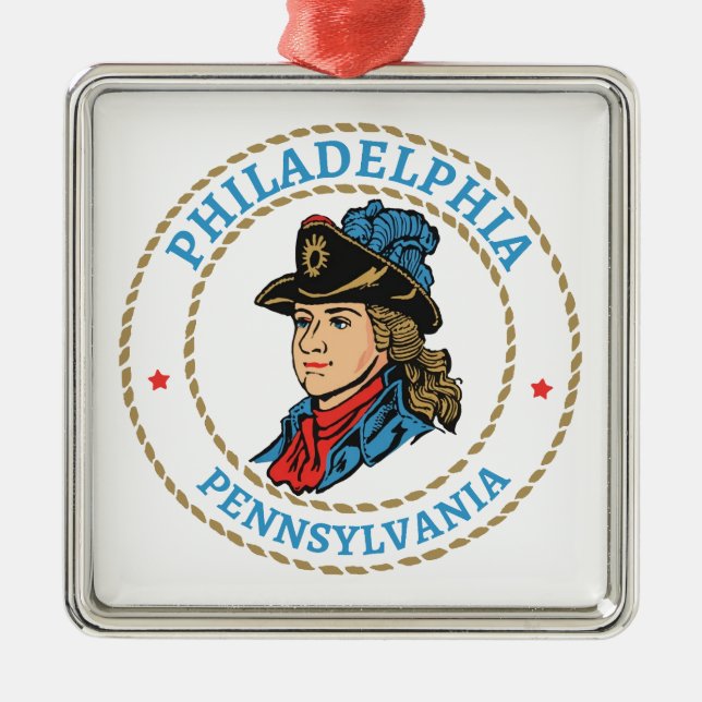 Philadelphia Pennsylvania Colonial Ornament Aus Metall (Vorne)
