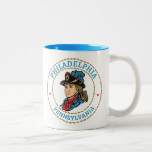 Philadelphia Pennsylvania Colonial Zweifarbige Tasse