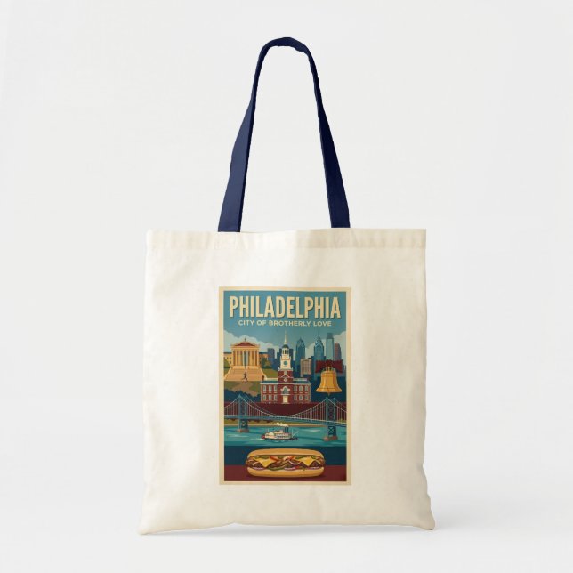 Philadelphia Pennsylvania Culture Illustration Art Tragetasche (Vorne)