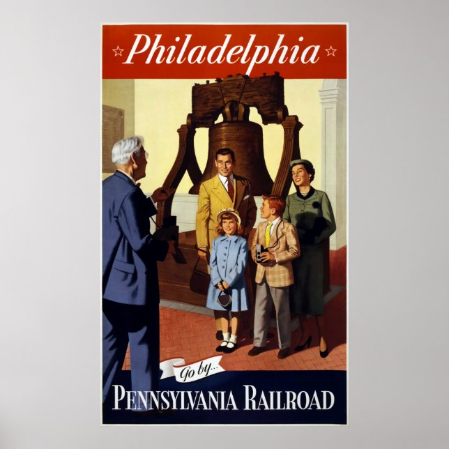Philadelphia - Pennsylvania Eisenbahn Vintag Poste Poster (Vorne)