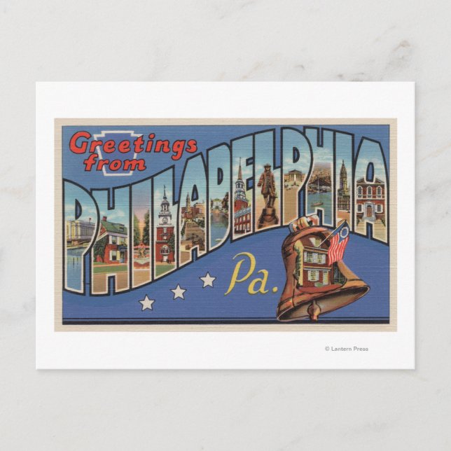 Philadelphia, Pennsylvania - Großer Brief Postkarte (Vorderseite)
