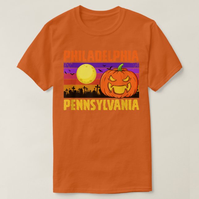 Philadelphia Pennsylvania Happy Halloween Party Lo T-Shirt (Design vorne)