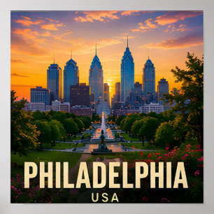 Philadelphia Pennsylvania Historische Amerikanisch Poster