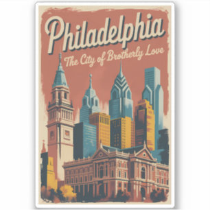 Philadelphia Pennsylvania Illustration Reise Kunst Aufkleber