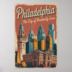 Philadelphia Pennsylvania Illustration Reise Kunst Poster