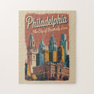 Philadelphia Pennsylvania Illustration Reise Kunst Puzzle