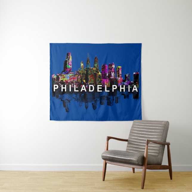 Philadelphia, Pennsylvania in Graffiti Tapestry Wandteppich (Beispiel (Horizontal))
