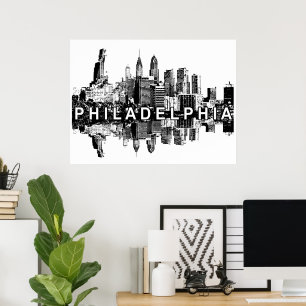 Philadelphia, Pennsylvania in Schwarz-Weiß Poster