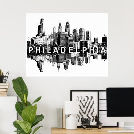 Philadelphia, Pennsylvania in Schwarz-Weiß Poster