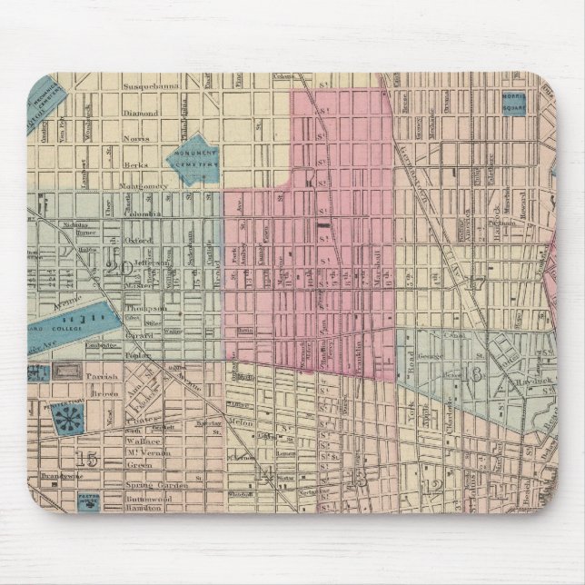 Philadelphia, Pennsylvania Karte Mousepad (Vorne)