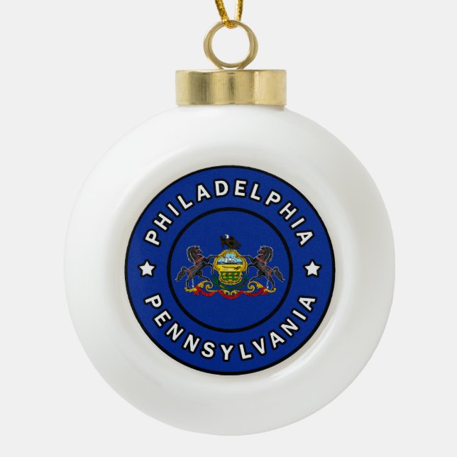 Philadelphia Pennsylvania Keramik Kugel-Ornament (Vorderseite)
