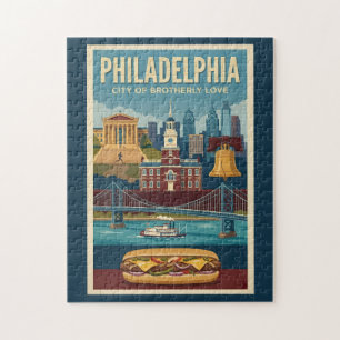 Philadelphia Pennsylvania Kultur Illustration Kuns Puzzle