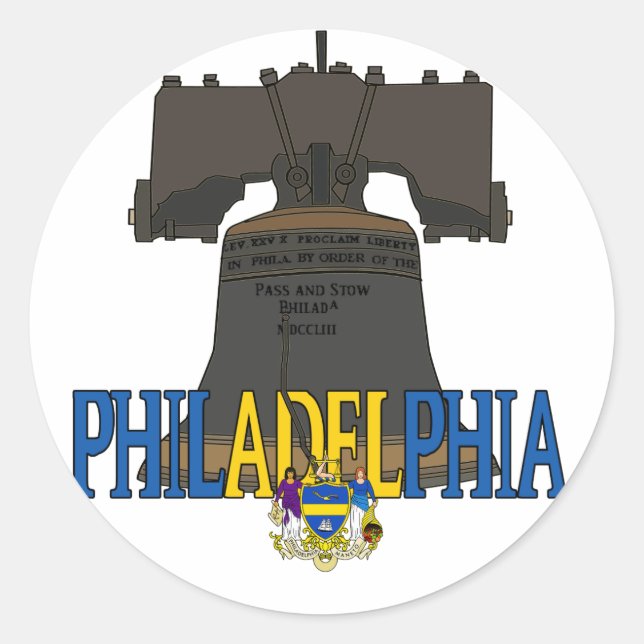 Philadelphia Pennsylvania Liberty Bell Runder Aufkleber (Vorderseite)