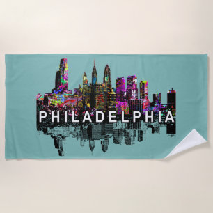 Philadelphia, Pennsylvania mit Graffiti bedeckt Strandtuch