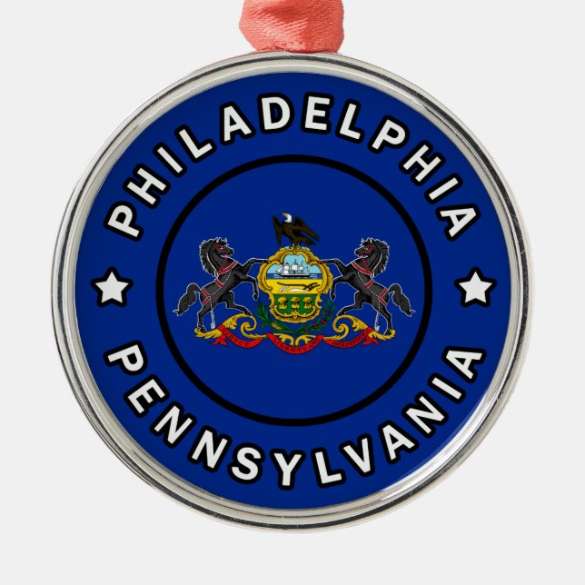 Philadelphia Pennsylvania Ornament Aus Metall (Vorne)