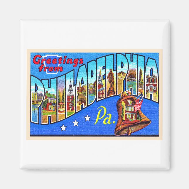 Philadelphia Pennsylvania PA Großer Brief Postkart Magnet (Vorne)