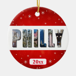 Philadelphia Pennsylvania Reise Foto Weihnachten Keramik Ornament