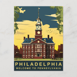 Philadelphia, Pennsylvania, Reisen Postkarte
