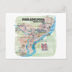 Philadelphia Pennsylvania Retro Vintage Karte