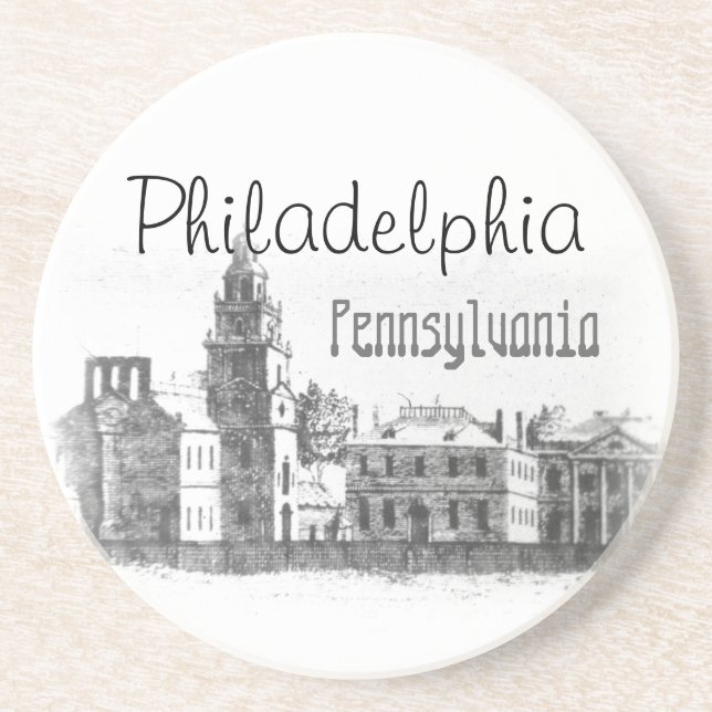 Philadelphia, Pennsylvania Sandstein Untersetzer (Vorne)