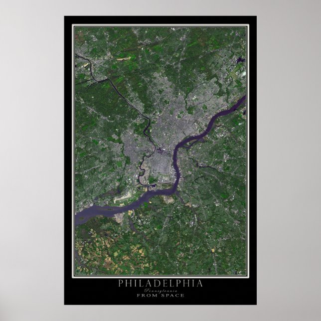 Philadelphia Pennsylvania Satellite-Poster-Karte Poster (Vorne)