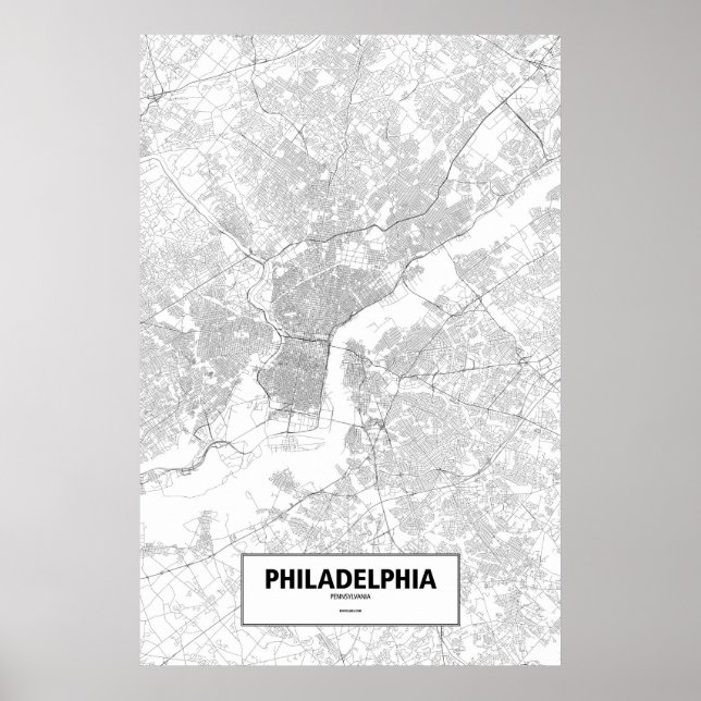 Philadelphia, Pennsylvania (schwarz auf weiß) Poster (Vorne)