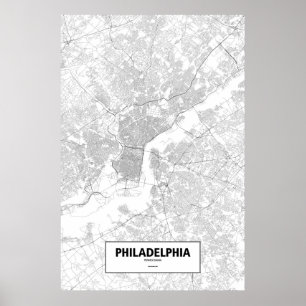 Philadelphia, Pennsylvania (Schwarzes auf Weiß) Poster