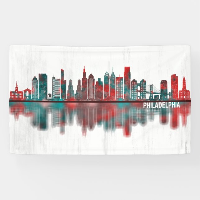 Philadelphia Pennsylvania Skyline Banner (Horizontal)