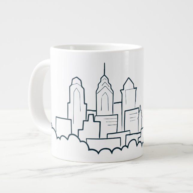 Philadelphia Pennsylvania Skyline Jumbo-Tasse (Vorderseite Links)