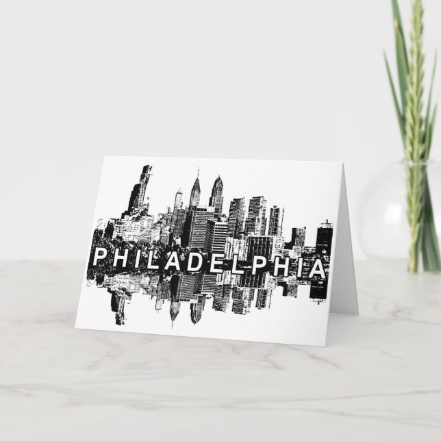 Philadelphia, Pennsylvania Skyline Karte (Vorderseite)