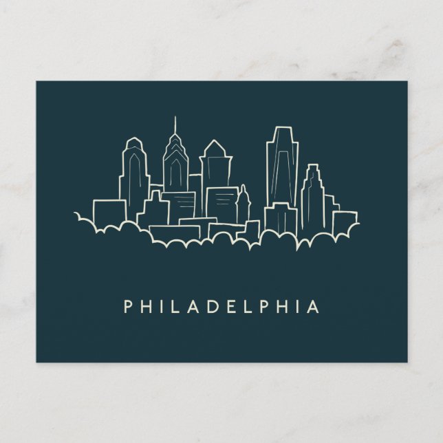 Philadelphia Pennsylvania Skyline Postkarte (Vorderseite)