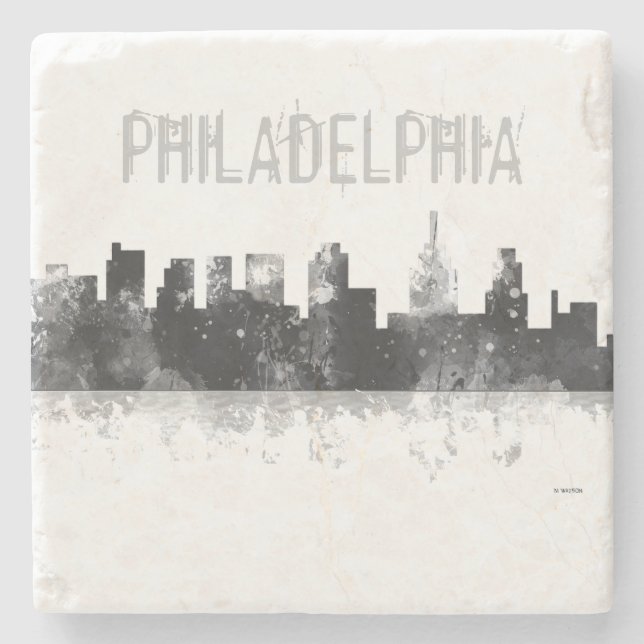 PHILADELPHIA PENNSYLVANIA SKYLINE - STEINUNTERSETZER (Vorderseite)