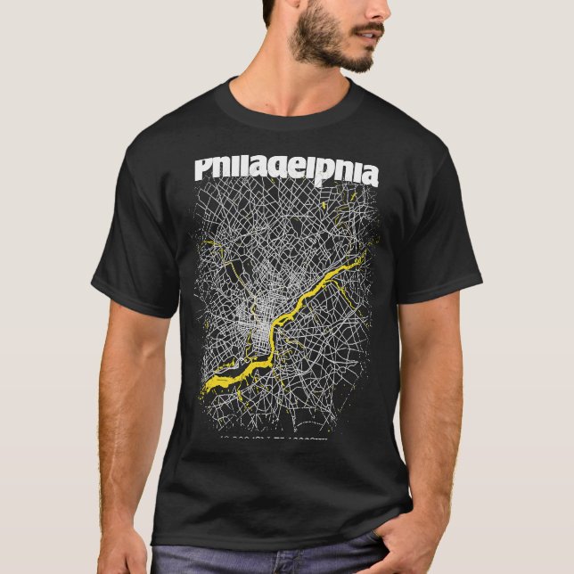 Philadelphia Pennsylvania Street Map Heimat Prid T-Shirt (Vorderseite)