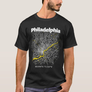 Philadelphia Pennsylvania Street Map Heimat Prid T-Shirt