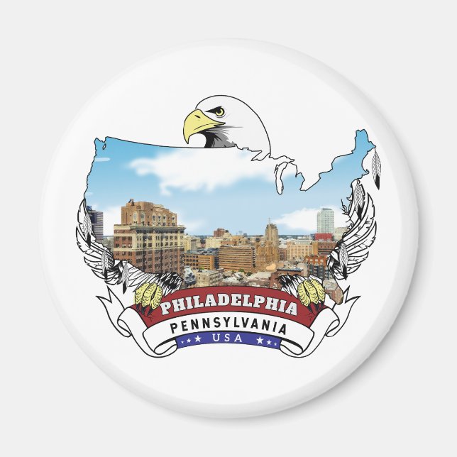 Philadelphia, Pennsylvania USA Bald Eagle Magnet (Vorne)