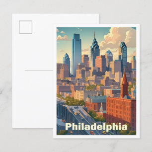 Philadelphia Pennsylvania USA Kunst Vintage Reise Postkarte